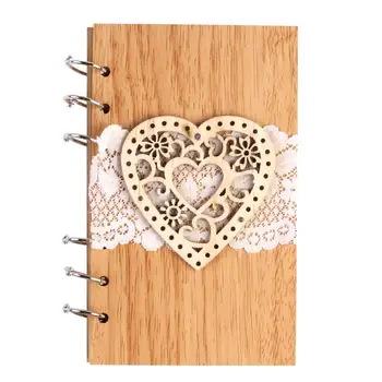 

Wooden Notebook Wedding Love Flowers Notebook Lasercut Wood Journal For Wedding Party Gift Festive Party Supplies