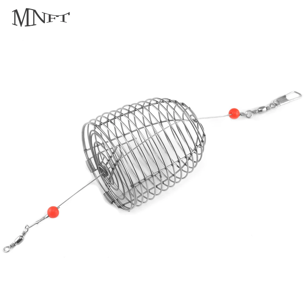 

MNFT 1Pcs Large Stainless Steel Fishing Lure Cage Fish Bait Trap Basket Tackle Fishing Accessories