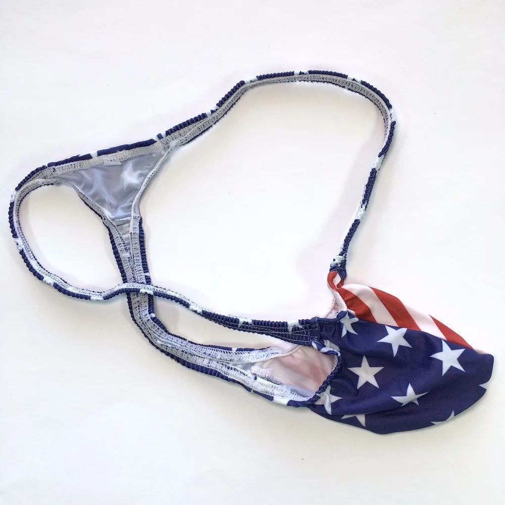 G4034 Флаг США полосы звезды мужское сексуальное женское нижнее белье с Т образной