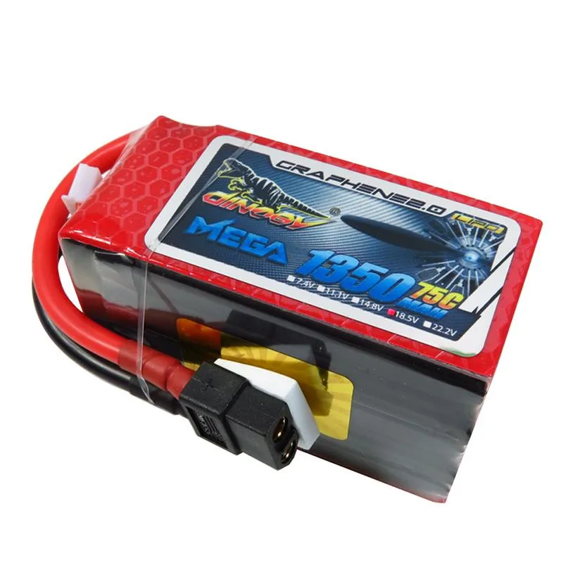 

Giant Power DINOGY GRAPHENE 2.0 18.5V 1350mAh 5S 75C XT60 Plug Lipo Battery For FPV Quadcopter Racing Racer RC Drone DIY Charger