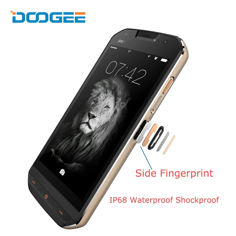 DOOGEE S30 4G IP68 Смартфон Android 7,0 5580 mAh отпечатков пальцев 5 "HD 4 ядра 2 GB + 16 Гб 5 V 2A двойной Камера Водонепроницаемый мобильного телефона