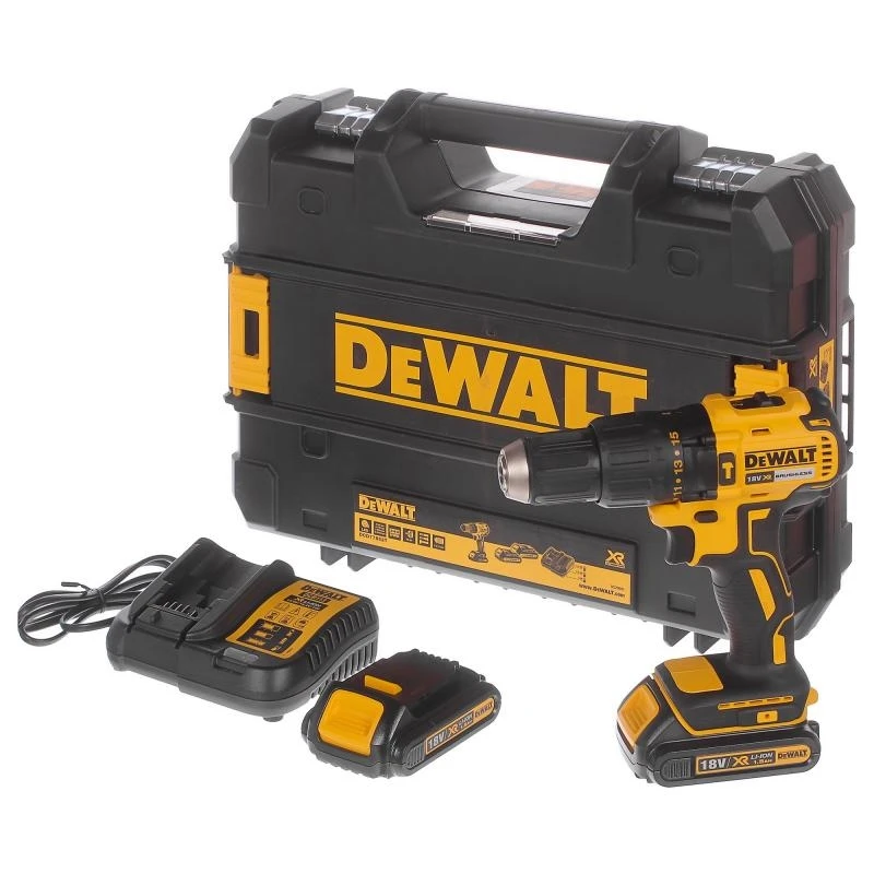 Дрель-шуруповерт аккумуляторная DeWalt DCD778S2T (2 Li-Ion батареи напряжение 18В, 2 скорости, крутящий момент до 24 Нм, 15-ти позиционный регулятор крутящего момента, светодиодная подсветка, реверс, кейс)