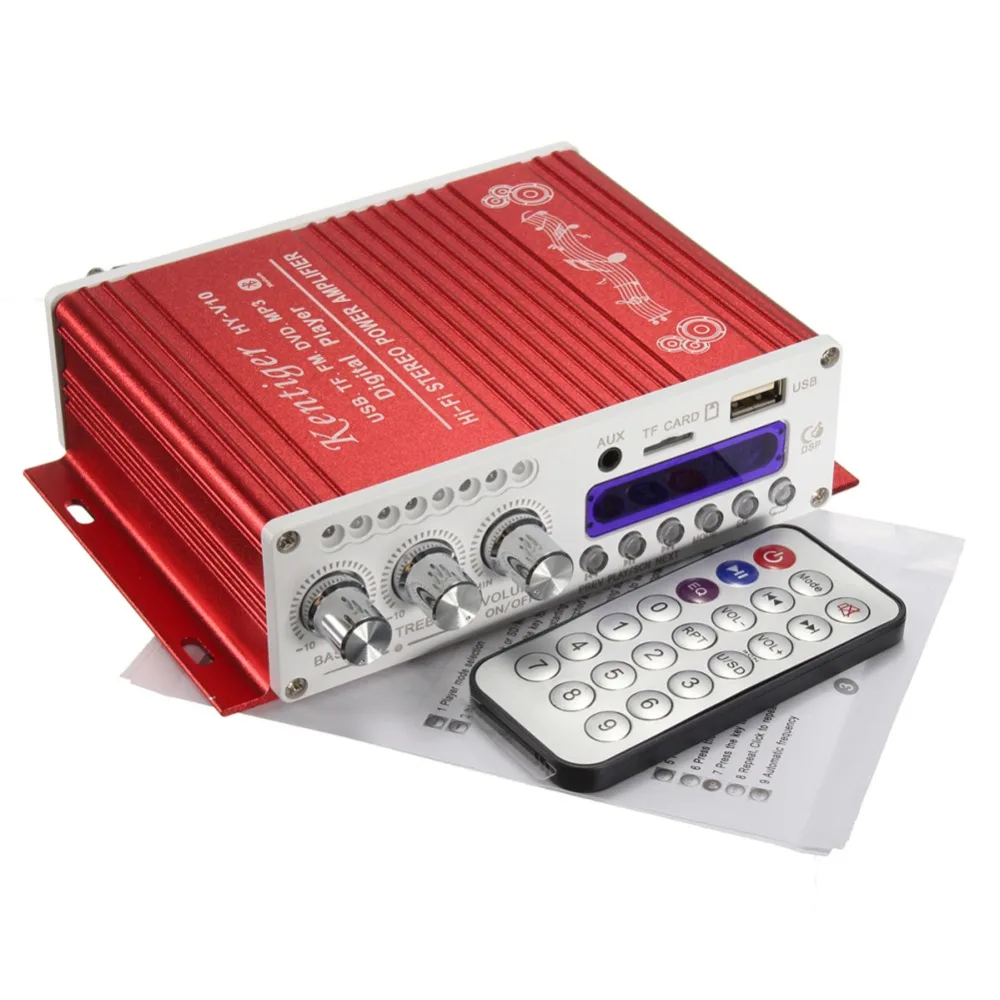 

HY-V10 Hi-Fi 12V Mini Bluetooth Car Stereo Amplifier 3 Channel Amplifier Stereo With Phone PC DVD Player MP3 MP4