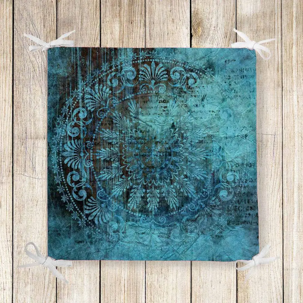 Best Else Green Ottoman Vintage Ethnic 3d Print Square Chair Pad Seat Cushion Soft Memory Foam Full Lenght Ties Non Slip Washable