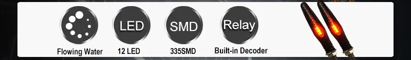 4 шт. светодиодный светильник поворотников для мотоцикла 12* 335SMD хвост мигалка течет вода мигалка IP68 гибкая мотоциклетный мигающий светильник s