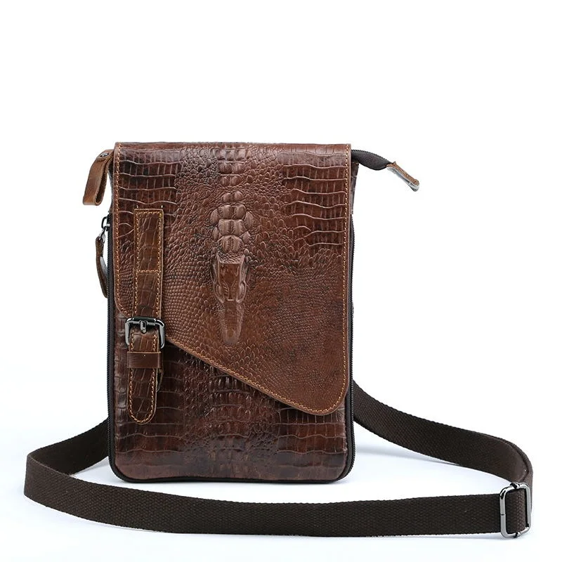 

Sales Promotion!Casual Men Genuine Leather Bag Small Men Shoulder Bags Luxury Crocodile Pattern Men Messenger Bags Crossbody bag