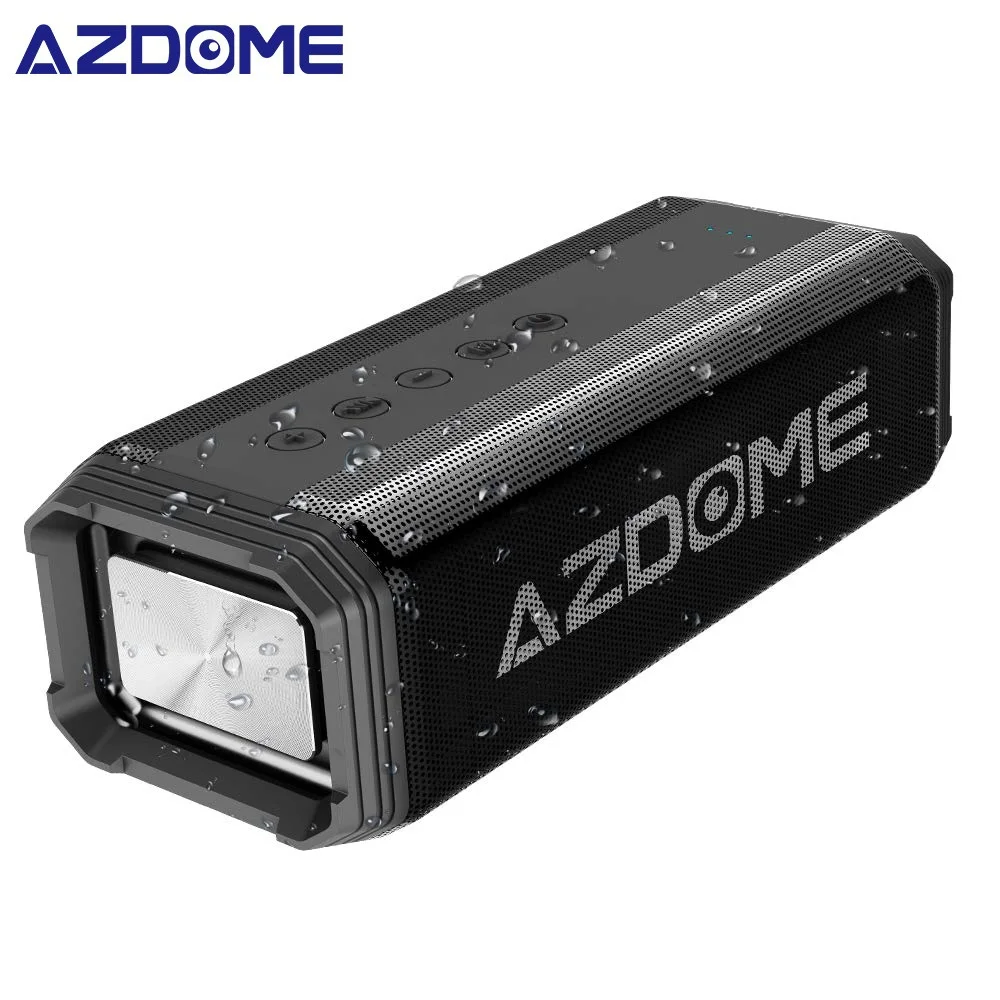 

20W Bluetooth Speaker - AZDOME IPX7 [15 Hours 5200mAh] Wireless Speaker with [DSP 3D Surround Sound] Bluetooth 4.2 Dual-Driver