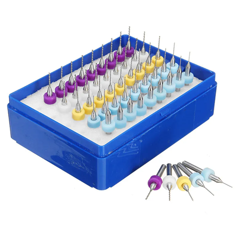 

DANIU New 50pcs / set 0.5-0.9mm Tungsten Carbide Micro Drill Bits Set for PCB Circuit Board