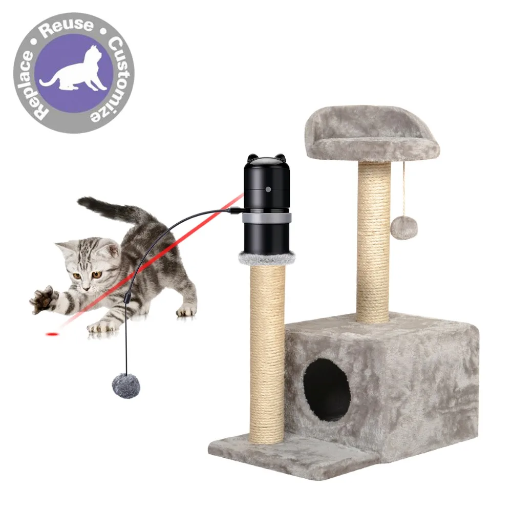 

Electronic Cat Exercise Laser Toys Funny Pet Cat Toys LED Topper Cat Scratching Post Feather Wand Portable Puppy Creative Toys