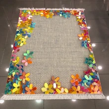 Еще коричневый Плетеный Зеленый Желтый Фиолетовый Цветочный 3d принт, микроволокно анти скольжение обратно моющиеся декоративные килим области ковер