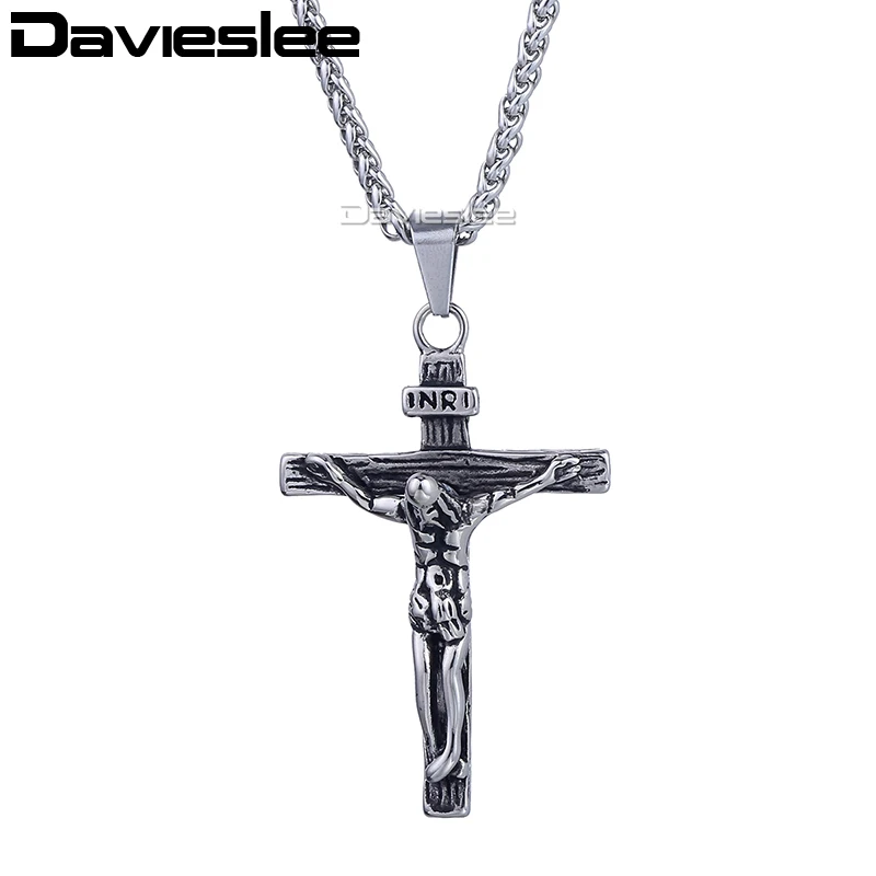 Davieslee мужские цепочки и ожерелья цепь Иисуса Христос подвесной крест с распятием