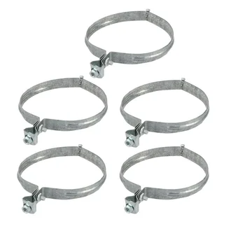 

5pcs Iron Zinc Plated Hose Clamp For 160mm Outer Dia Tube Pipe w M8/10/12 Hang Head To Wires Cables Pipes Tubes Etc Clamps
