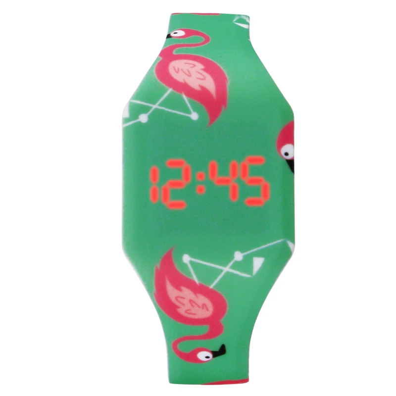 hot Cartoon Children's Watches Cute led Watch Quartz Analog Student flamingo, dinosaur, leopard print watch 