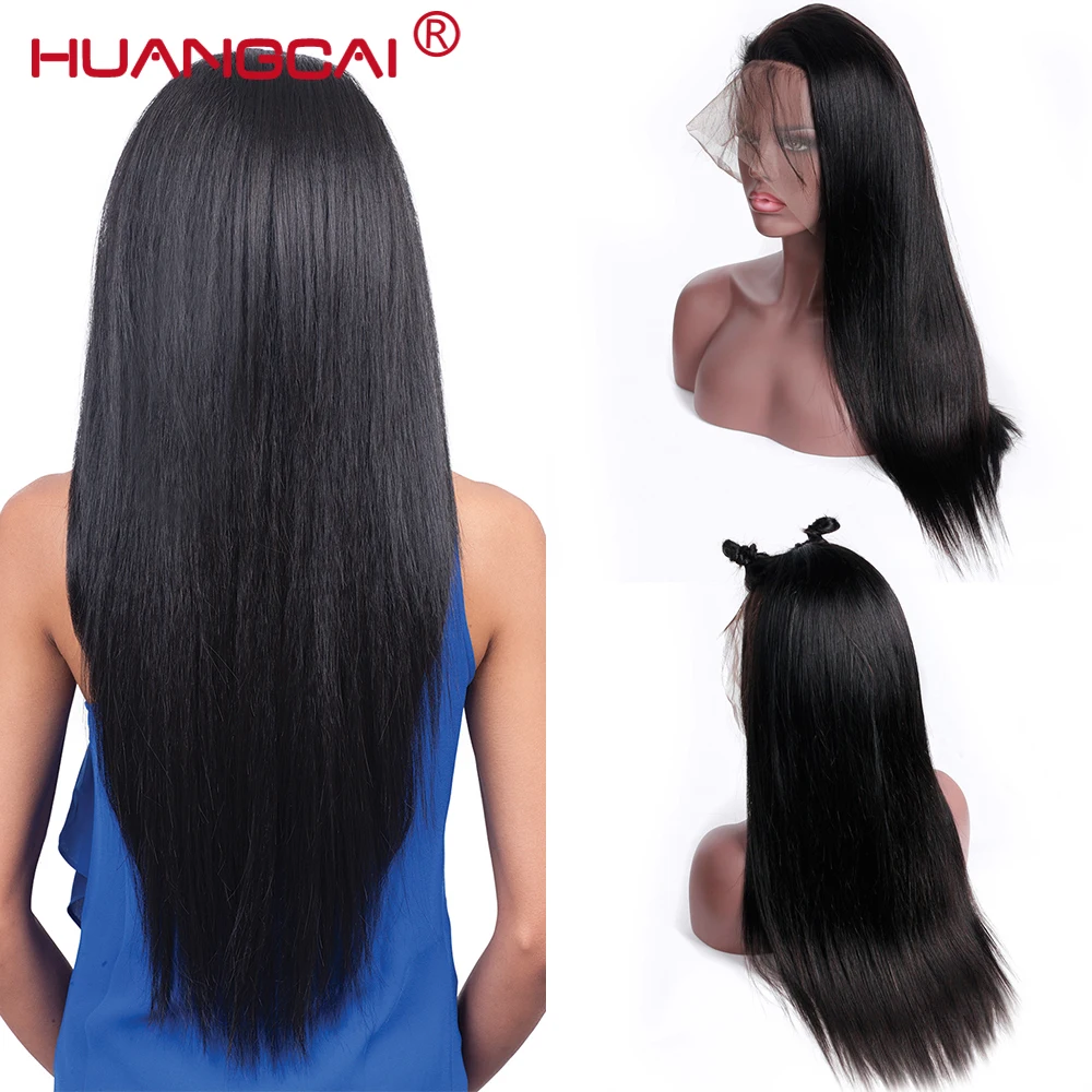 

360 Lace Frontal Wig With Baby Hair Pre Plucked 150% Brazilian Straight Lace Human Hair Wigs For Women Remy Black Human Wigs