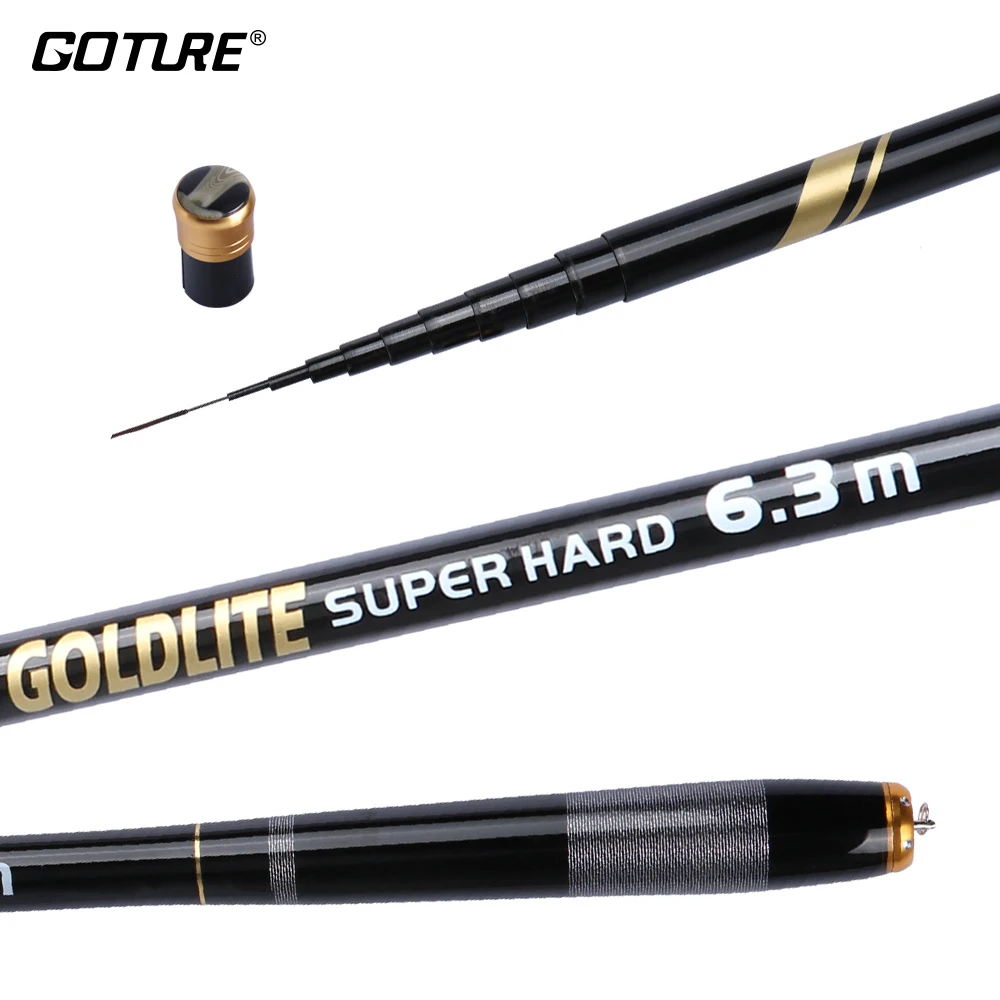 Tanie Goture GOLDLITE Super twardy strumień węgla ręcznie teleskopowy wędka 2 8 podajnik mocy karpia wędka 3.6M 4.5M 5.4M 6.3M 7.2M