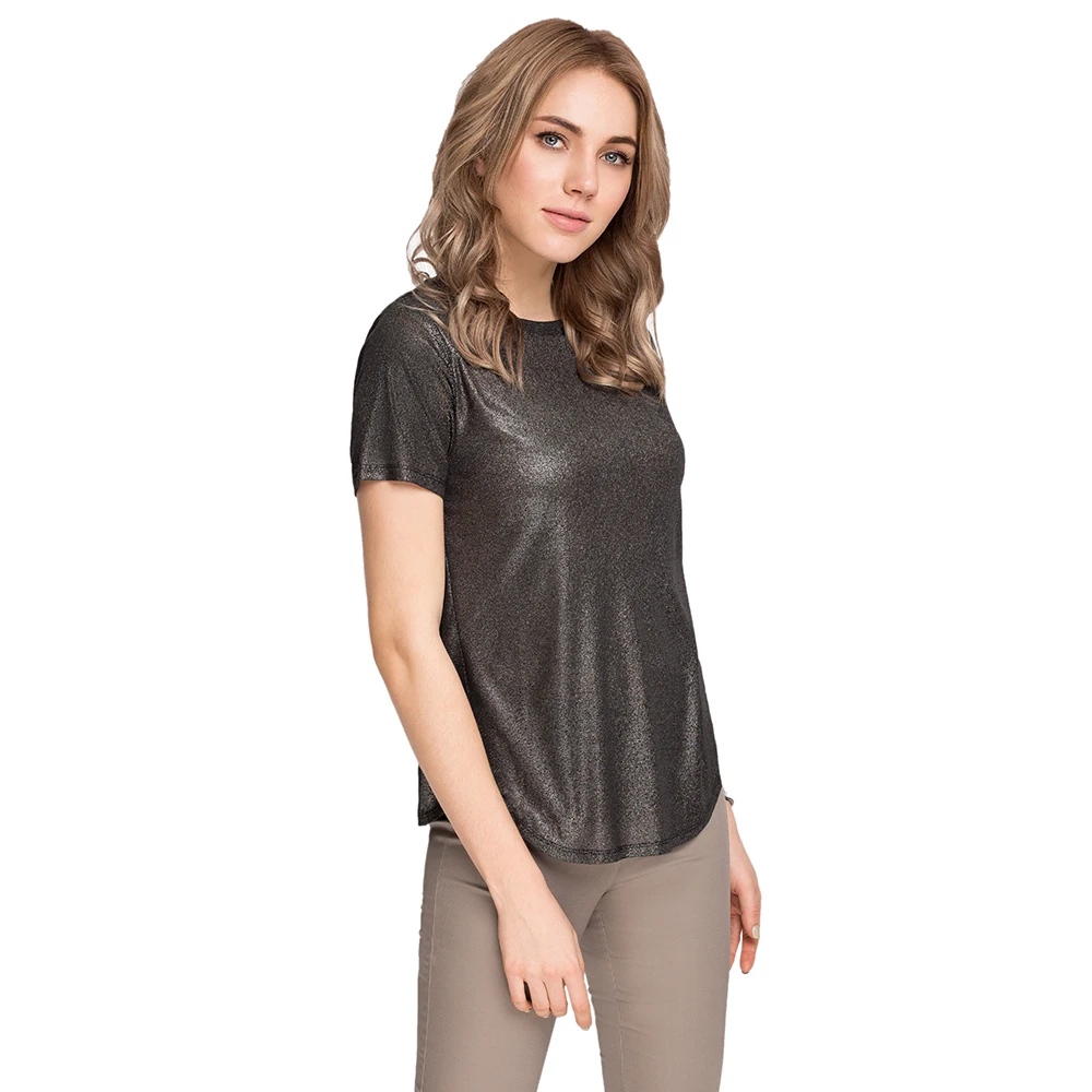 Блестящая футболка Gloria Jeans женская GKT001234 | Женская одежда