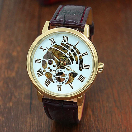 2017 هيكل عظمي الميكانيكية ووتش الرجال الفاخرة الأسود لا ماء الأزياء عارضة ماركة الساعات الرياضية العسكرية relogios masculinos