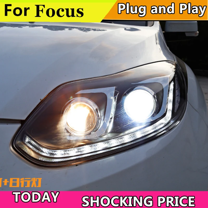 Автомобильный Стайлинг для Ford Focus MK3 фары 2012 2013 2014 Динамический сигнал поворота
