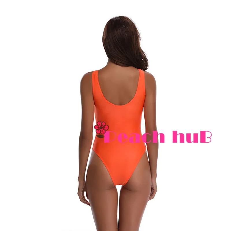 Swimsuit 2019 Orange Sexy Bandage Vintage One Piece Swimsuit Women Cut out Monokini Swim Suits Swimwear Women (8)