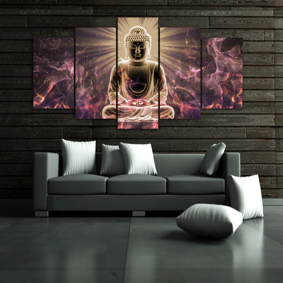Modular Pictures Painting Canvas Wall Art Picture Home Decor 5 Panels Buddha Zen Living Room Canvas Printed Modern Painting Modern Paintings Buddha Zenart Pictures Aliexpress