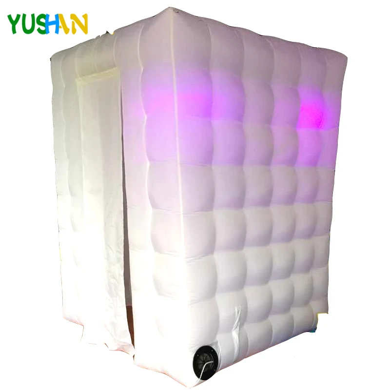 

6ft Cube inflatable photo booth Party backdrop With 4PCS Bulbs Lights & Curtain Inflatable Cabin Enclosure Tent For Party