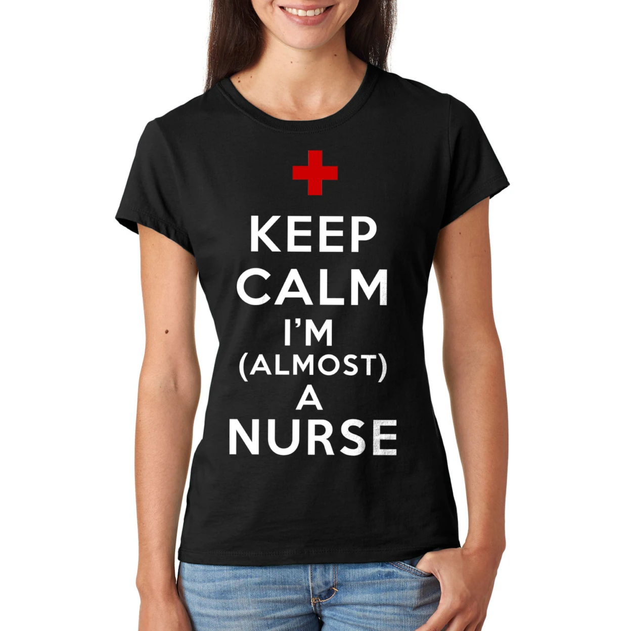 Future Nurse Keep Calm I'm A Almost A Nurse T-shirt Gift For Nursing Student Ladies T-shirt (2)