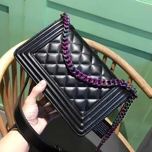 Женщины Сумки Из Натуральной Кожи Класса Люкс Радуга Цепи Crossbody сумка Мода Марка Дамы Плечо Сумка Сумки Высокого Качества