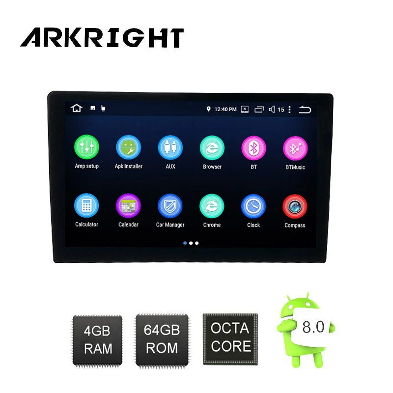 ARKRIGHT 10.1'' auto Radio IPS Screen car Stereo Player GPS Android 8.0 multimedia player Carplay For Honda Civic 2006-2011 64gb