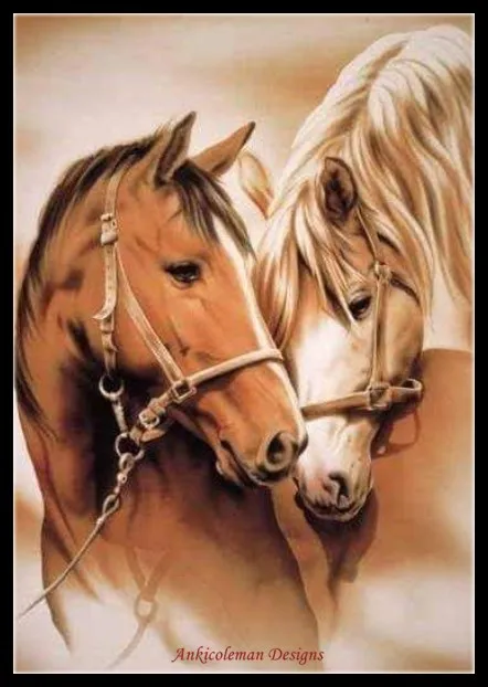 

Horses in Love - Counted Cross Stitch Kits - Handmade Needlework for Embroidery 14 ct Cross Stitch Sets DMC Color