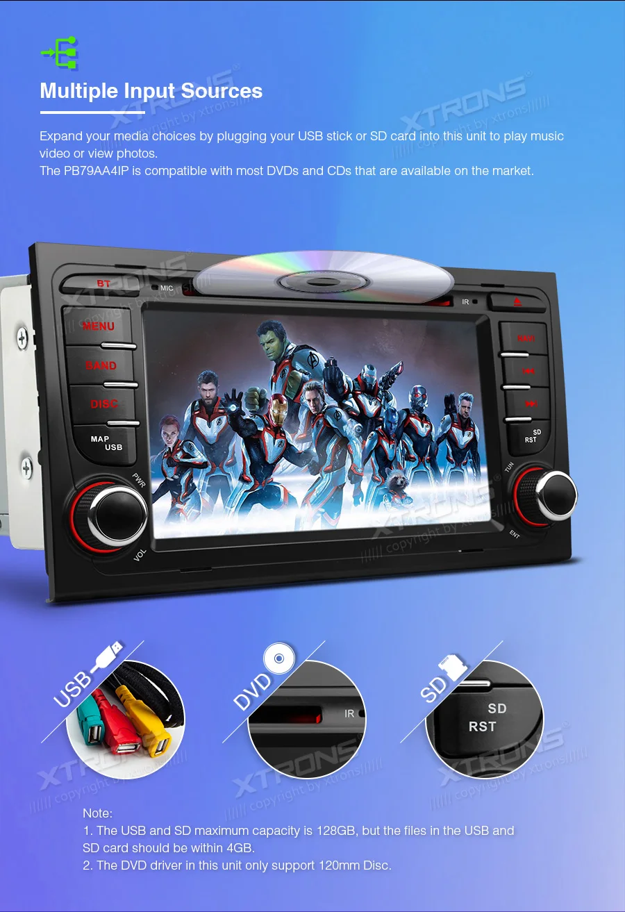 Sale XTRONS 7" Android 9.0 Octa Core 4GB RAM 32GB ROM Car DVD Player GPS Navigation for Audi A4 S4 B6 B7/RS4 2002-2008 for SEAT Exeo 13