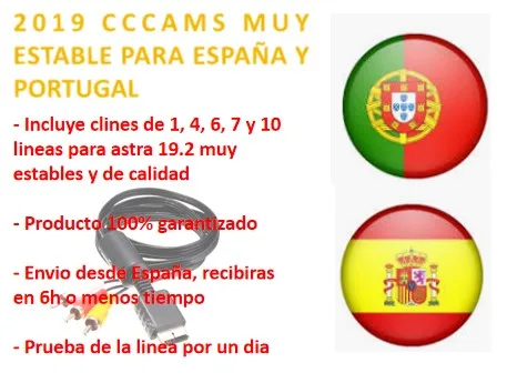 

2019 CCCAMS CLINES EUROPE HD DVB-S2 VERY STABLE FOR SPAIN AND Portugal 1-10 LINES FOR EVERYTHING TYPE RECEPTORE SATELITE NO CUT