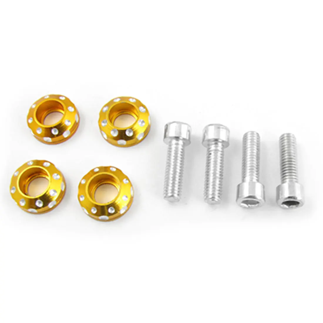 

X Autohaux Car Gold Tone Alloy License Plate Frame Bolts Screw 4Pcs