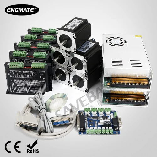 ЧПУ Комплект 5 ось Интерфейсная Плата и Nema23 Шаговый Мотор для DIY