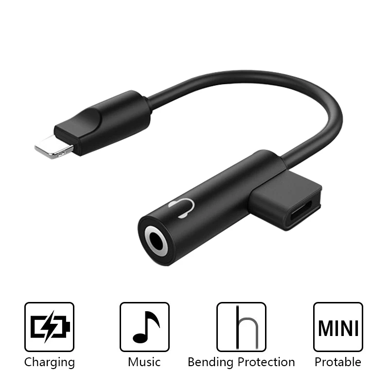 Usb адаптер для iPhone разветвитель Lightning мм до 3 5 разъем 2 в 1 наушники конвертер