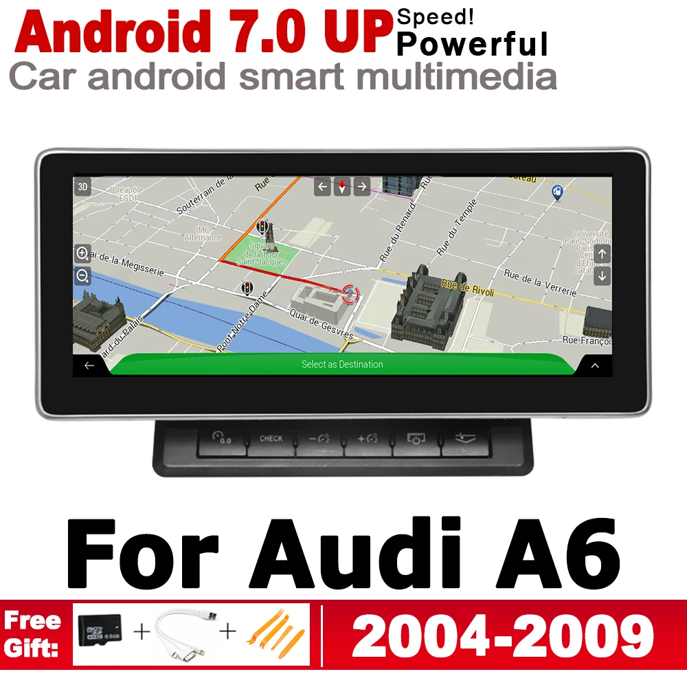 

2G+16G Android 7.0 up Car Radio GPS Multimedia Player For Audi A6 4F 2004~2009 MMI Navigation WiFi BT Navi Stereo