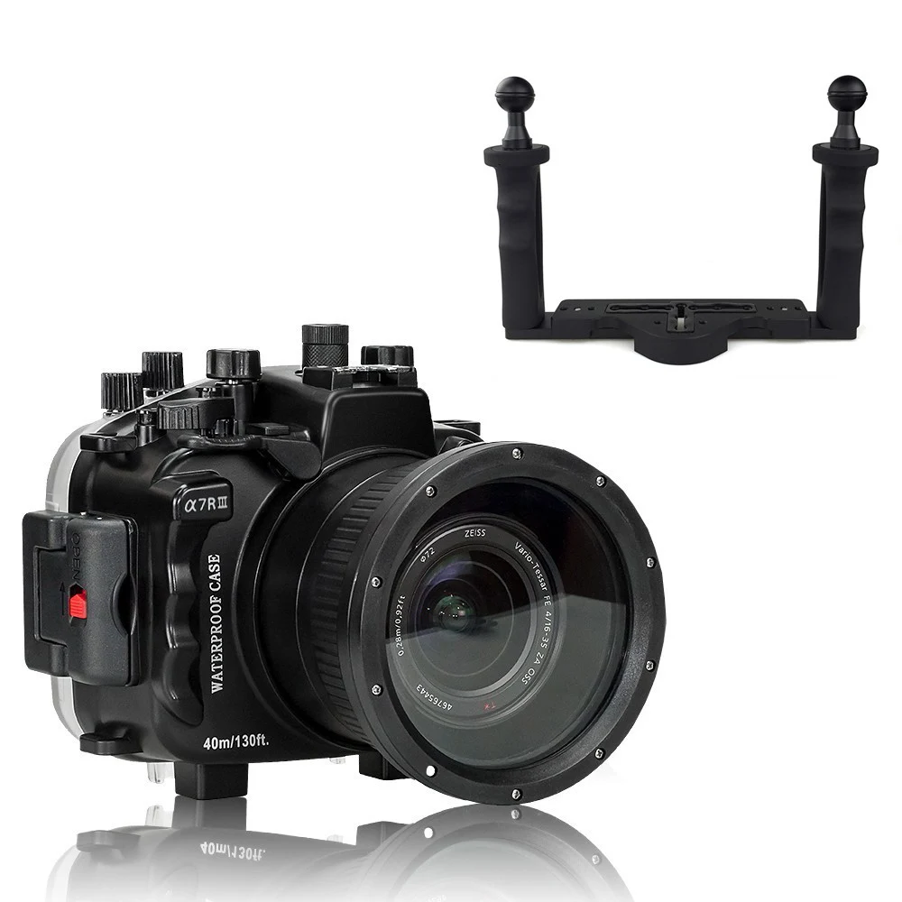 Чехол для подводной камеры Seafrogs 40 м/130 футов для камеры sony A7 III A7R III A7M3 A7RM3 - Цвет: With Diving Tray