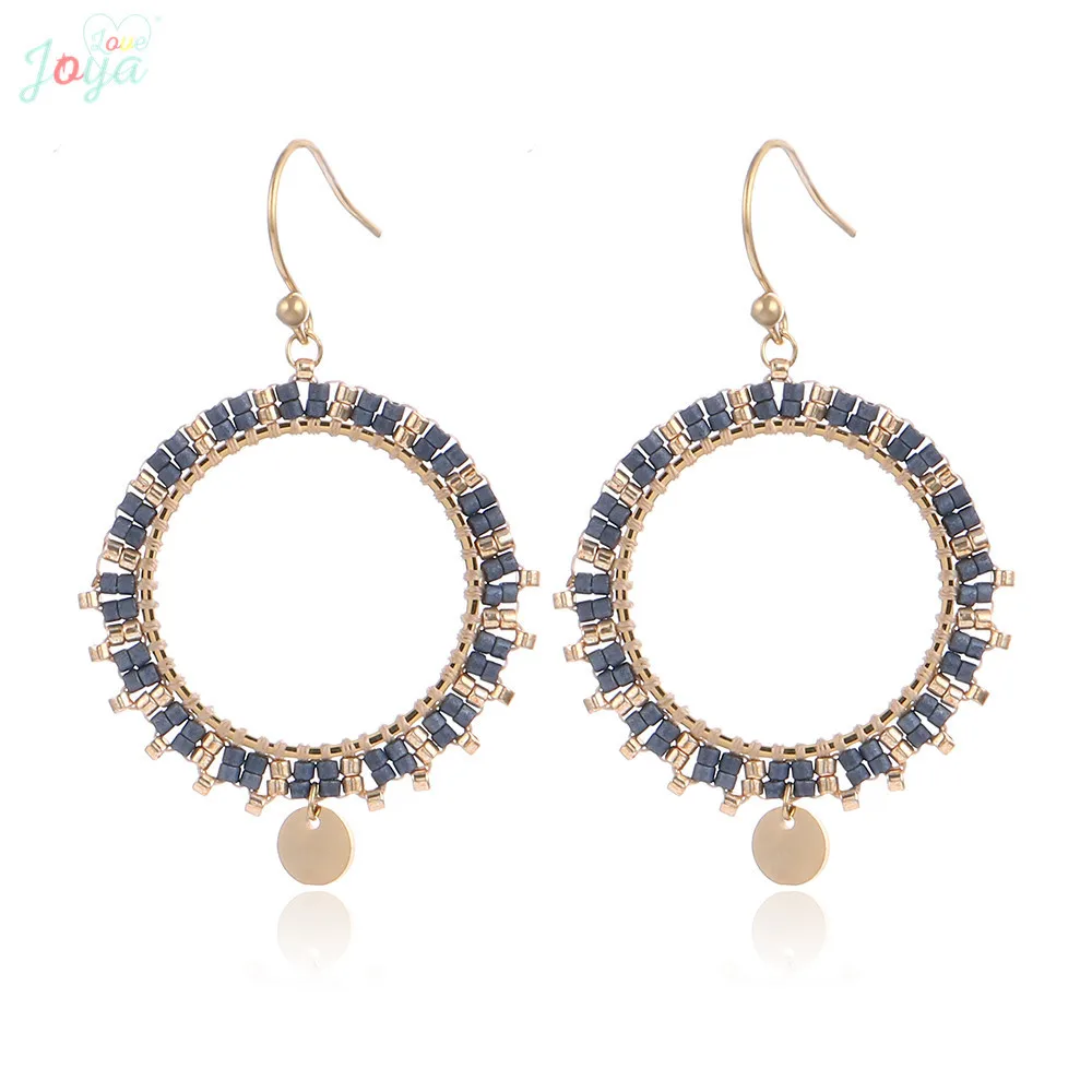 Joya Love Ethnic Stainless Steel Earrings For Women Boho Circle Hollow