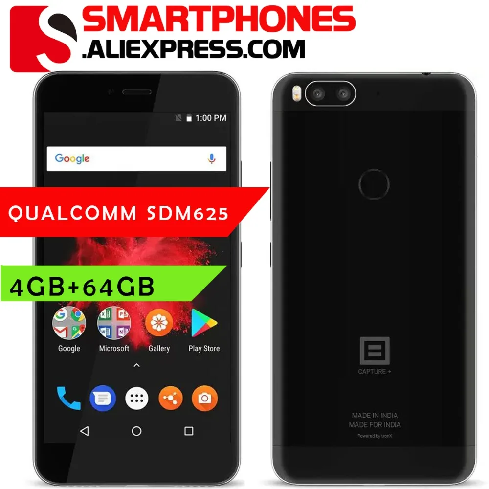 

BILLION CAPTURE PLUS 4G Smartphone 3GB+32GB ROM 5.5" Snapdragon 625 Touch ID 3500mAh Android 7.1 Dual Rear Camera 13M Cellphone