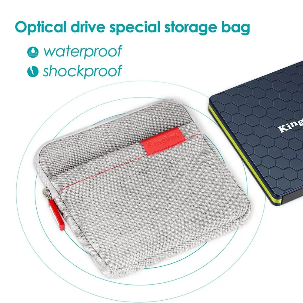 External USB DVD Blu-ray Hard Drive Protective Storage Carrying Sleeve Case Pouch Bag Waterproof for Samsung/External DVD Drives
