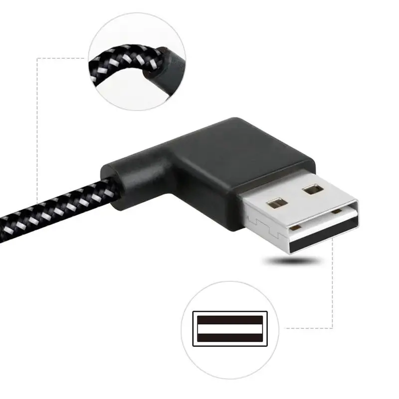 Высокое качество Bakeey 90 градусов Реверсивный 2.4A Micro usb кабель для зарядки и передачи данных для samsung S6 S7 Xiaomi Note 4