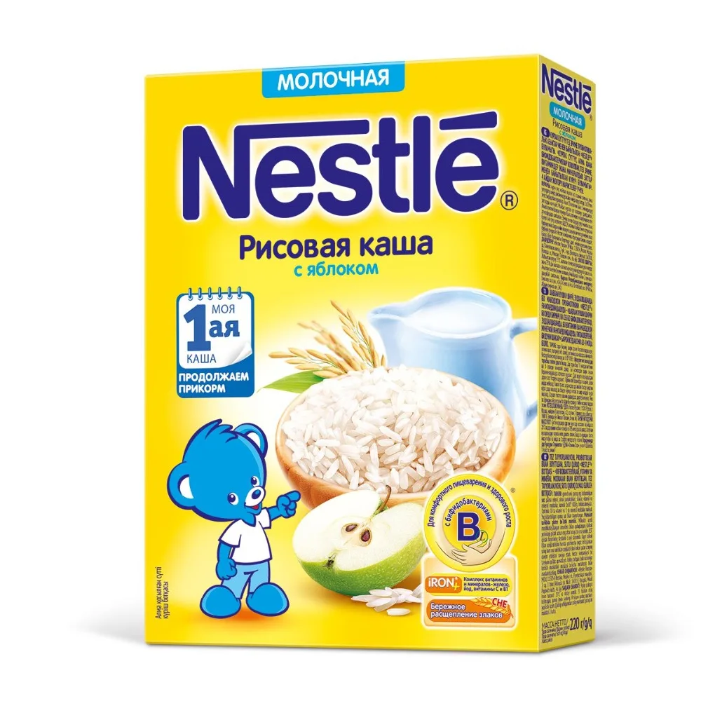 Porridge Nestle rice with apple (from 5 months) 220 g feedkid baby milk