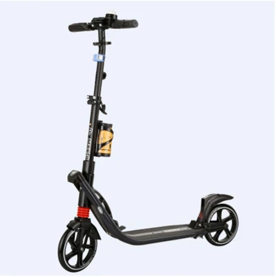 Для взрослых и детей Kick скутер шаблон складной PU 2 колеса ручной тормоз Бодибилдинг из алюминия городской кампус транспорт - Цвет: 1