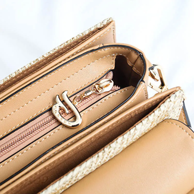 Women Summer Beach Straw Bags Female INS Popular Handbag Fashion Lady Shoulder Bag Ring Travel Knitted Crossbody Bolsa SS3171 (1)