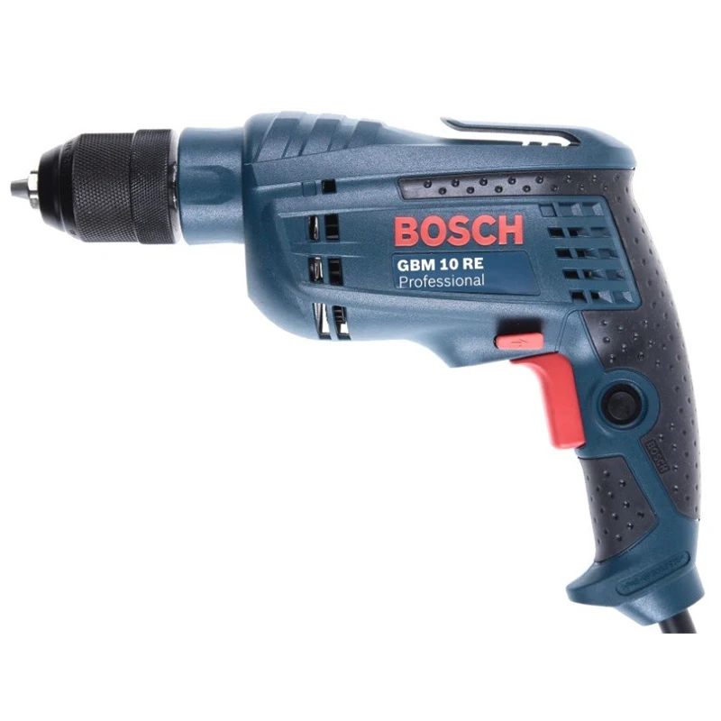 Дрель электрическая Bosch GBM 10 RE (600) (Мощность 500 Вт, крутящий момент 9.5 Нм, реверс, скорость 2100 об/мин, диаметр патрона 1-10 мм)