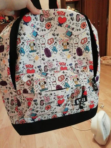 Bt21 Signature Backpack Bts Character Graphic Mesh Backpack School Book Travel Shoulder Bag photo review