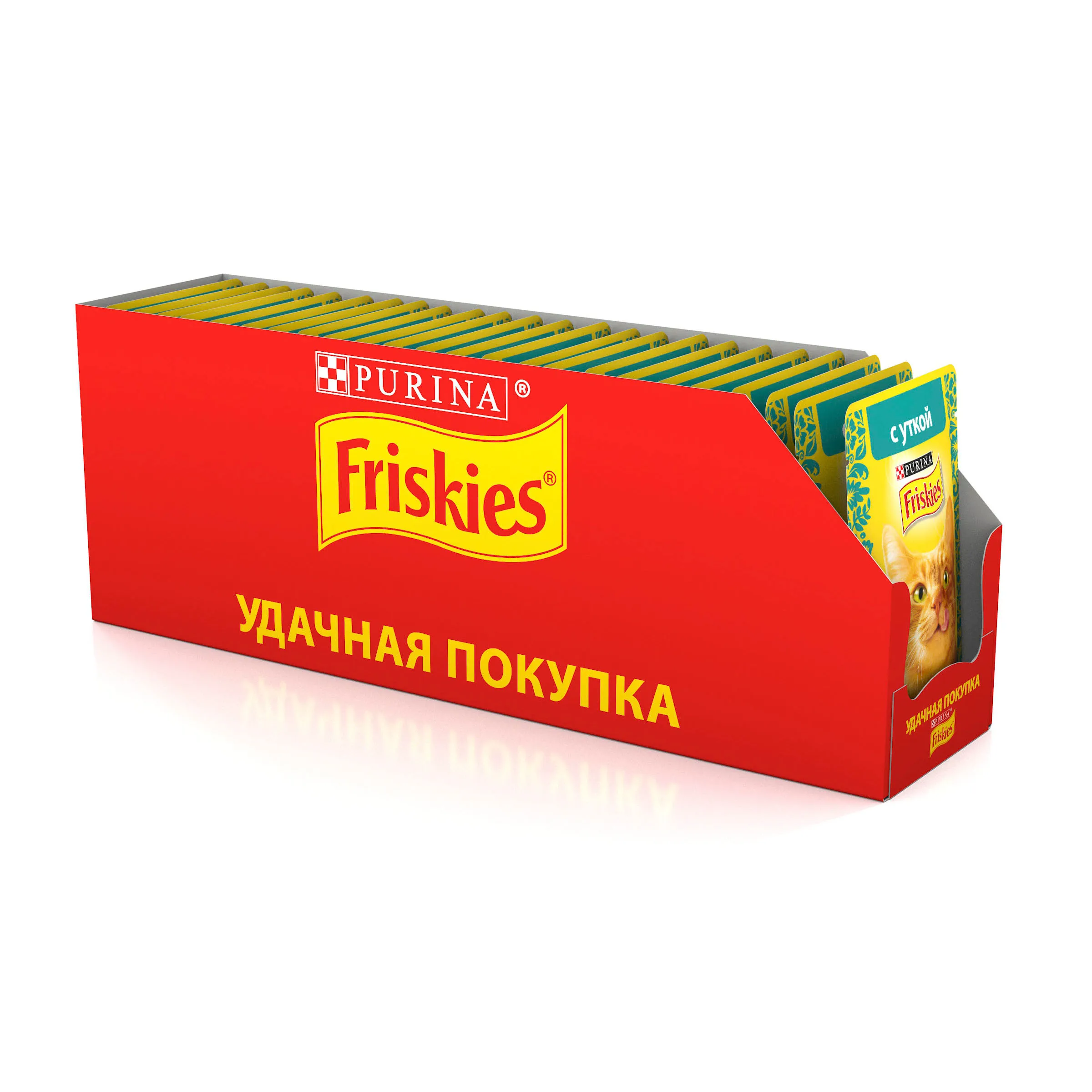 Набор влажный корм для кошек Friskies с уткой в подливе, Пауч, 85 г x 24 шт