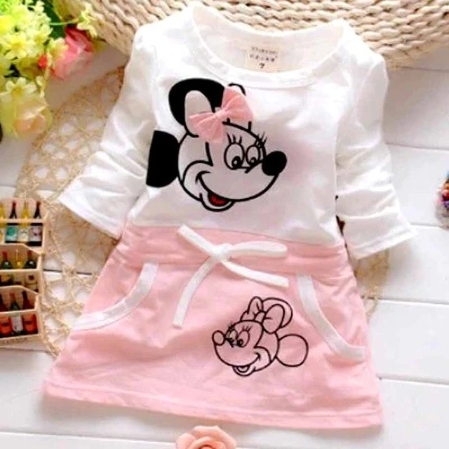 

2018 New Summer Baby Girls Cartoon Cotton Dress Children's Clothing Kids Princess Dresses Casual Clothes 0-2Years