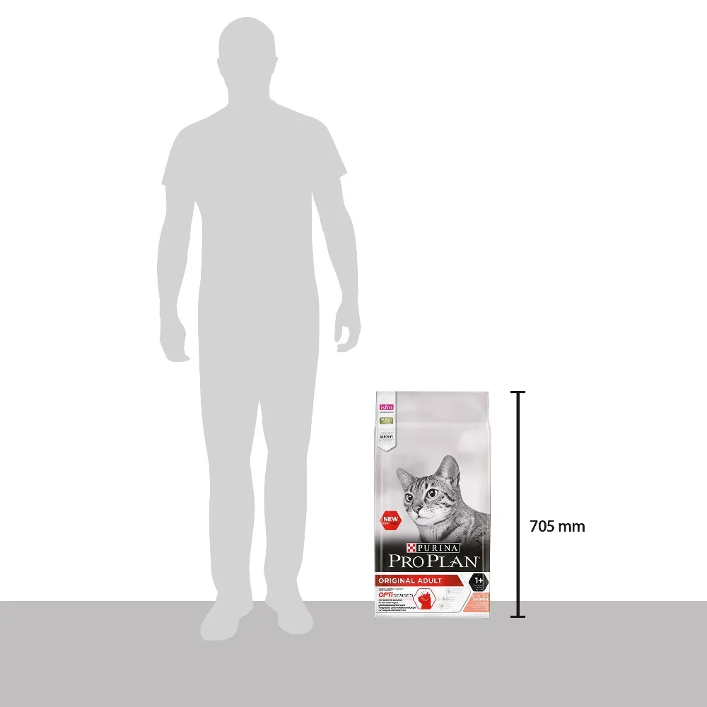 Корм для кошекPurina Pro Plan, для взрослых кошек от 1 года, с лососем, Пакет, 10 кг