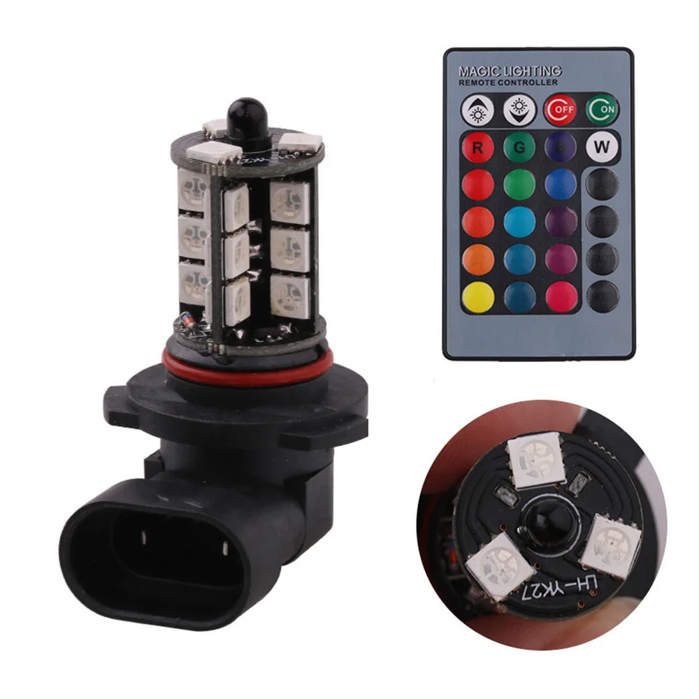 2 шт. RGB LED H11 H9 H8 9005 9006 Автомобильная противотуманная фара с пультом дистанционного
