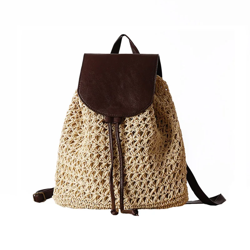 Koop Vrouwen Rugzak Trekkoord Vrouwelijke Mode Strozak Zomer Strand INS Populaire Lady Weave Back Pack Tas Grote Reizen Mochila BP3002